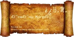 Örmény Margó névjegykártya